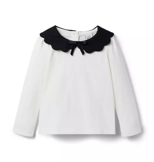 Scalloped Collar Top