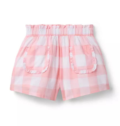 Gingham Ruffle Pocket Short