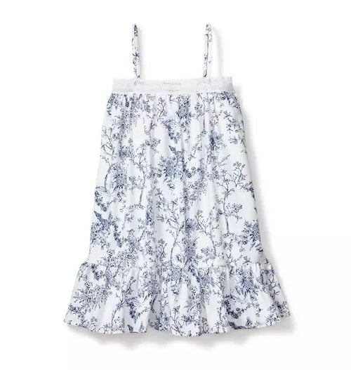 Girl's Twill Lily Nightgown in Blue Timeless Toile