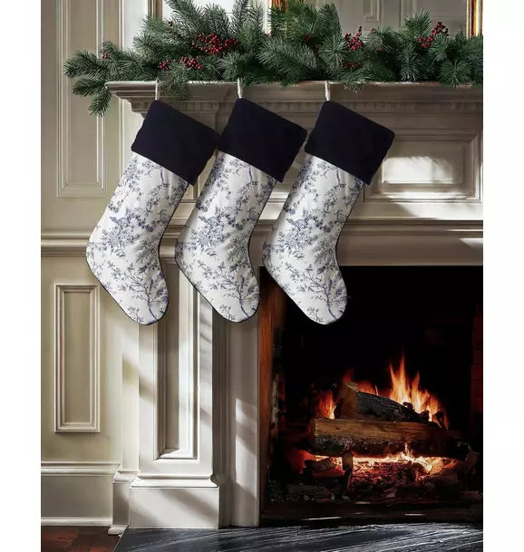 Christmas Stocking in Timeless Toile