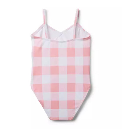 Recycled Gingham Ruffle Swimsuit