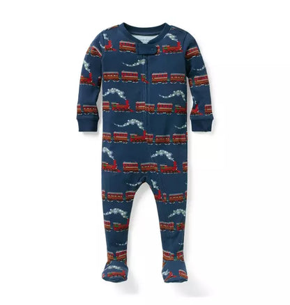 Baby Good Night Footed Pajama In Train