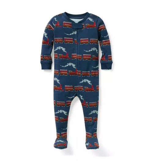 Baby Good Night Footed Pajama In Train