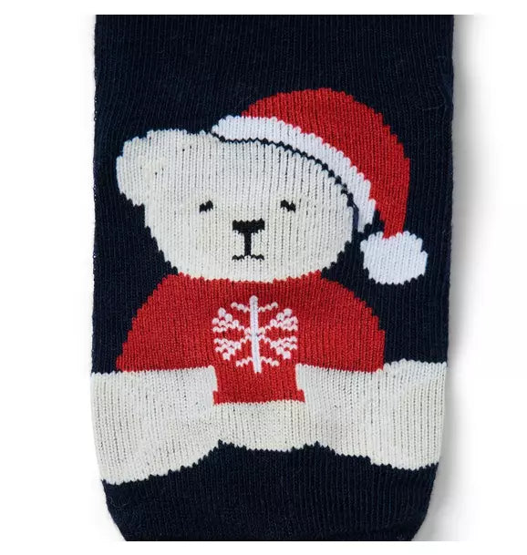 Baby Santa Bear Sock 2-Pack
