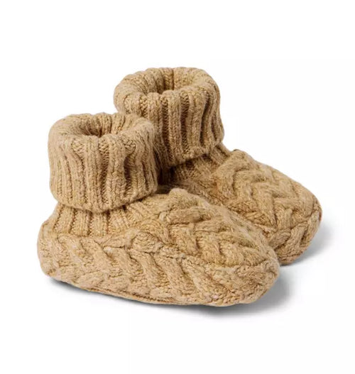Baby Herringbone Knit Sweater Bootie