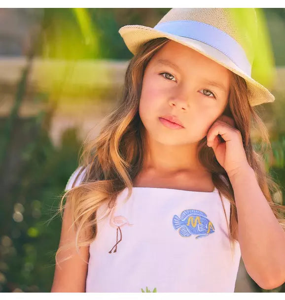 Embroidered Tropical Icon Dress