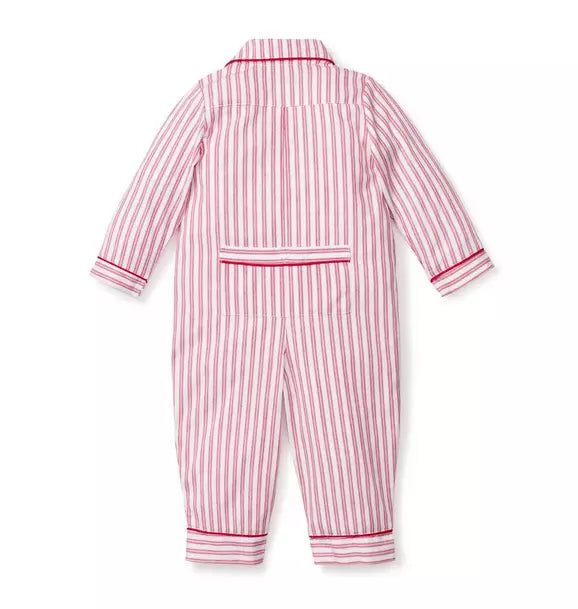 Baby's Twill Romper in Antique Red Ticking