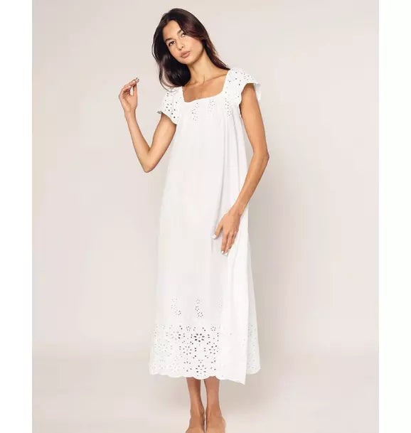 Women's Twill Ava Nightgown in White