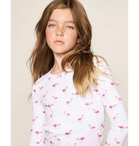 Kids Pima Snug Fit Pajama Set in Flamingos