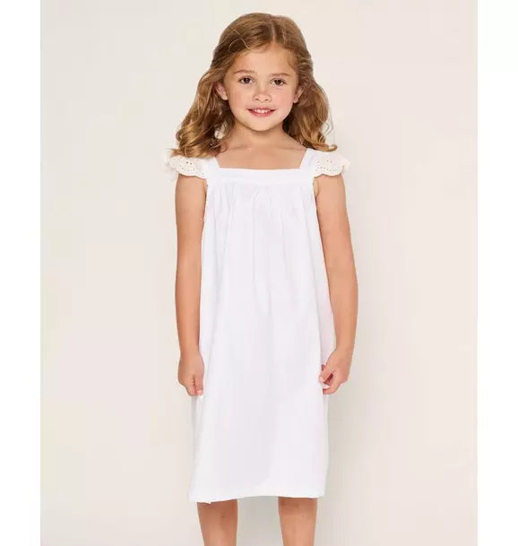 Girl's Twill Clara Nightgown in White