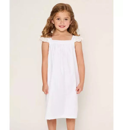 Girl's Twill Clara Nightgown in White