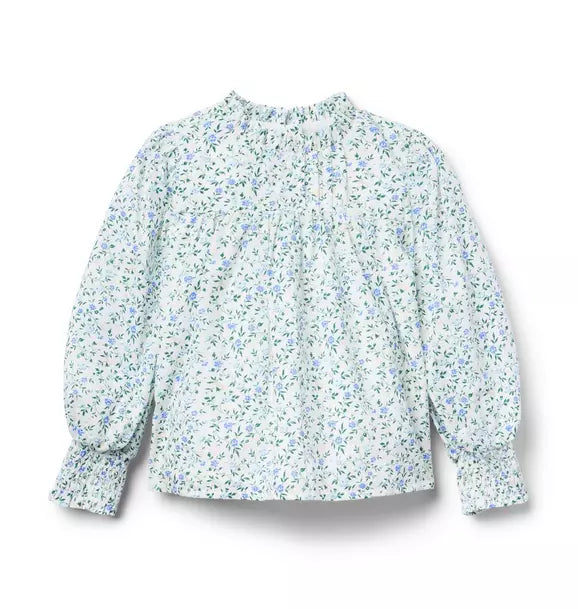 Ditsy Floral Pintuck Top