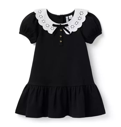 Eyelet Collar Ponte Dress