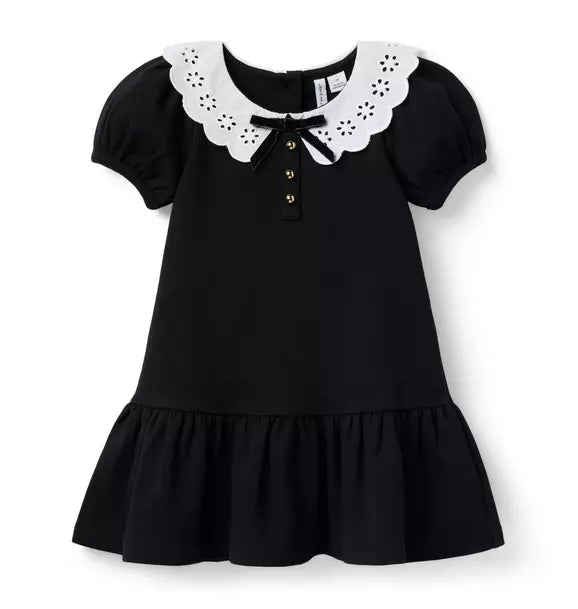 Eyelet Collar Ponte Dress