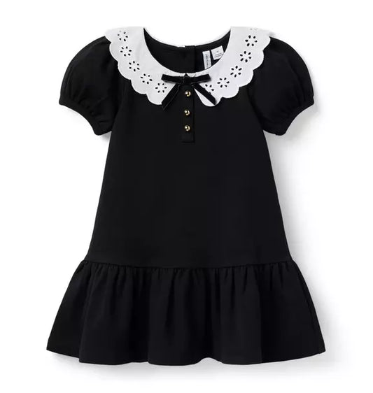 Eyelet Collar Ponte Dress
