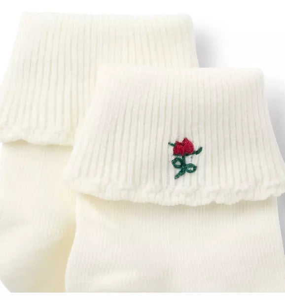 Baby Embroidered Floral Sock