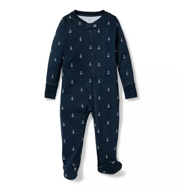 Baby's Pima Romper in Portsmouth Anchors
