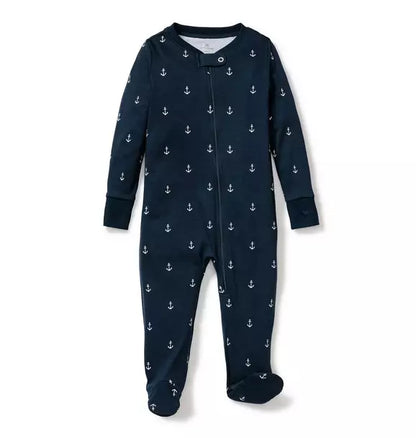 Baby's Pima Romper in Portsmouth Anchors