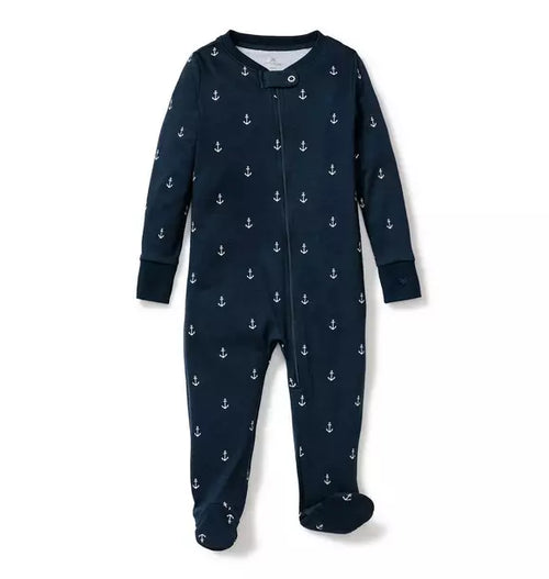 Baby's Pima Romper in Portsmouth Anchors