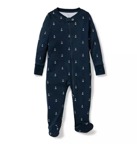Baby's Pima Romper in Portsmouth Anchors
