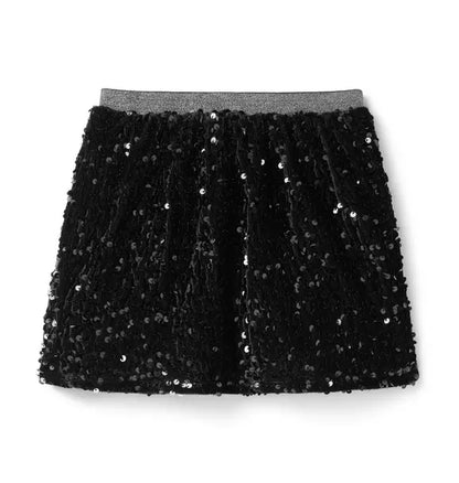 Sequin Velvet Skirt