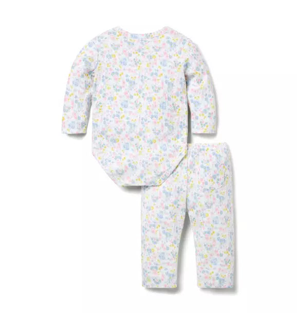 Baby Floral Pointelle Wrap Matching Set