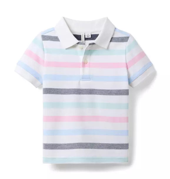 The Classic Striped Pique Polo