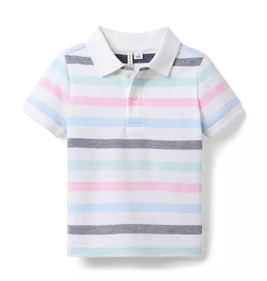 The Classic Striped Pique Polo