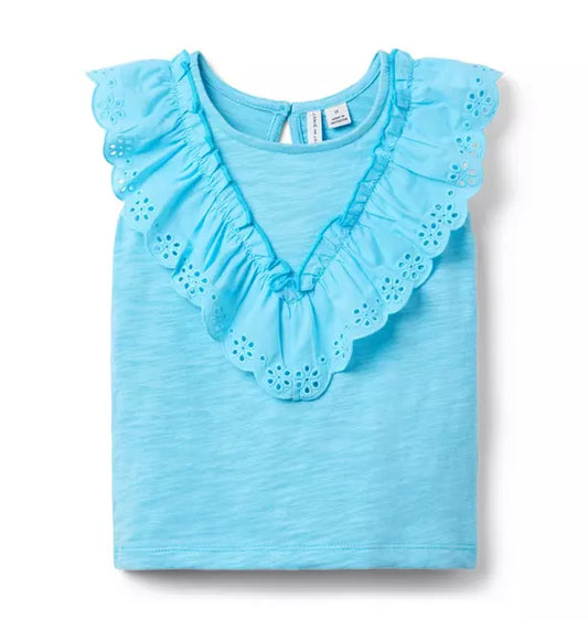 Eyelet Ruffle Top