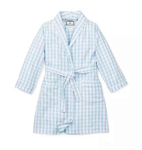 Light Blue Gingham Robe