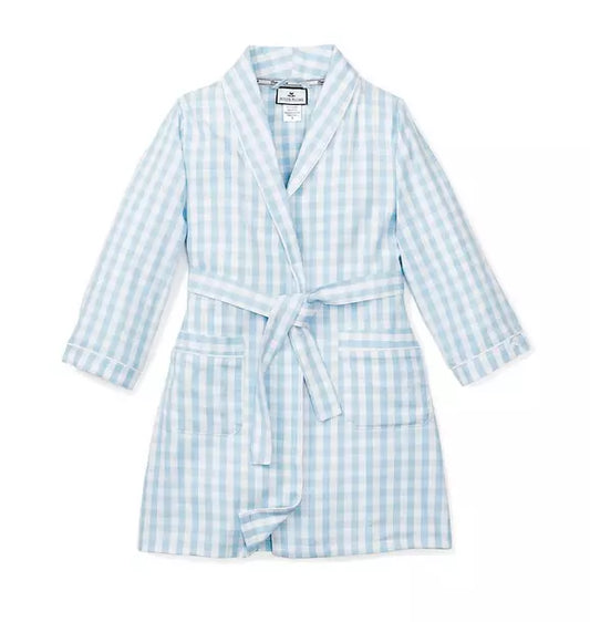 Light Blue Gingham Robe