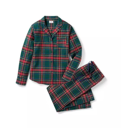 Women's Brushed Twill Pajama Set in Kensington Tartan