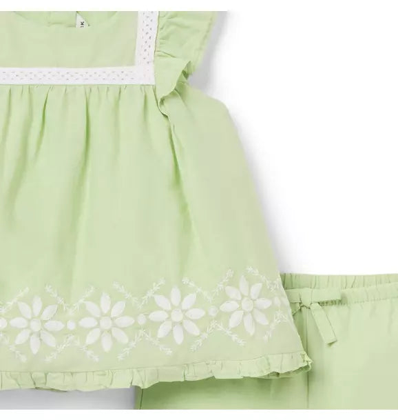 Baby Embroidered Floral Matching Set