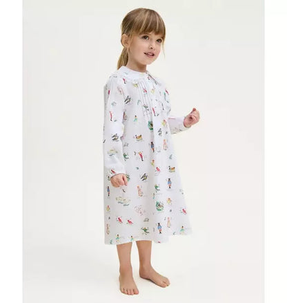 Girl's Twill Lola Nightgown in 12 Days of Christmas