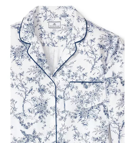 Women's Twill Nightshirt in Blue Timeless Toile