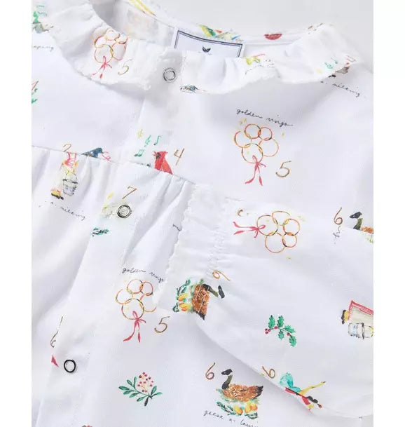 Baby's Twill Madeline Romper in 12 Days of Christmas