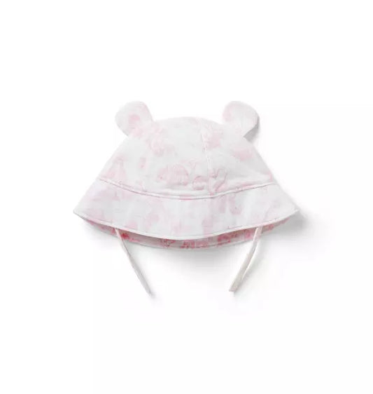 Baby Safari Toile Bear Ear Bucket Hat