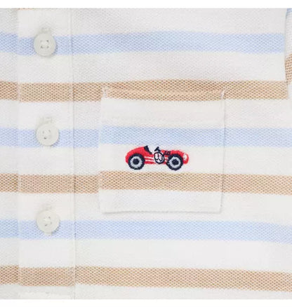 Baby Striped Race Car Romper