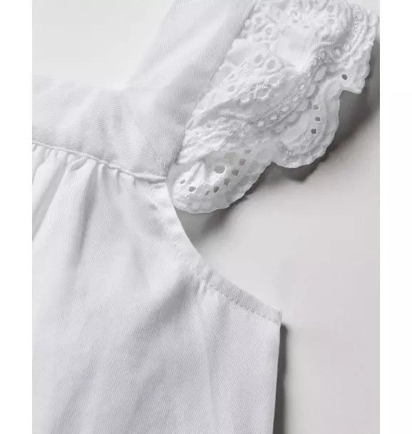Girl's Twill Clara Nightgown in White