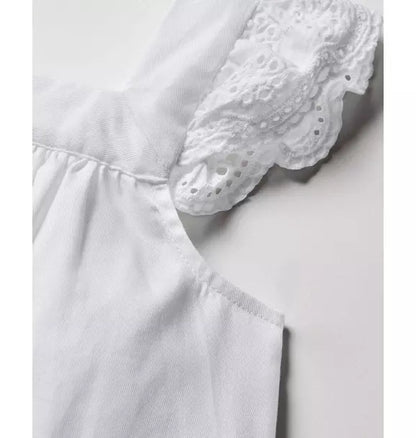 Girl's Twill Clara Nightgown in White