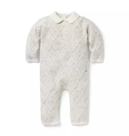 Baby Textured Collared One-Piece