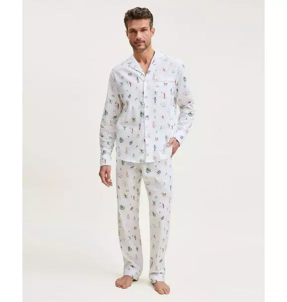 Men's Twill Pajama Set in 12 Days of Christmas