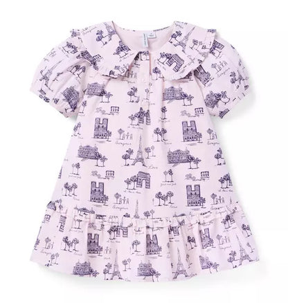 Paris Ruffle Collar Dress