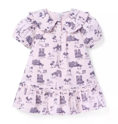 Paris Ruffle Collar Dress