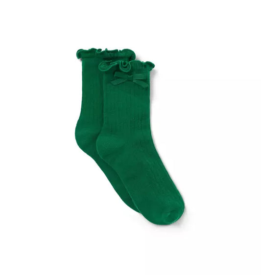 Ruffle Cuff Bow Sock