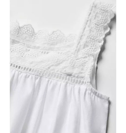 Girl's Twill Esme Nightgown in White