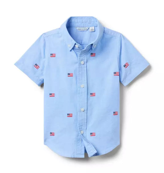 Embroidered Flag Oxford Shirt