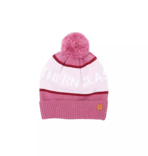 Knit Pom Hat in Rose Pink and Ballerina Pink