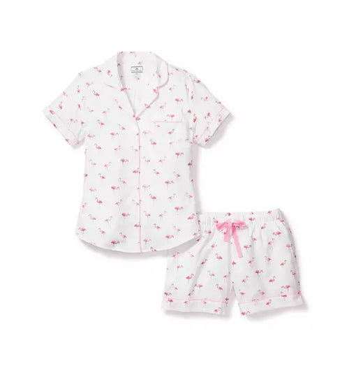 Women's Twill Short Pajama Set in Flamingos