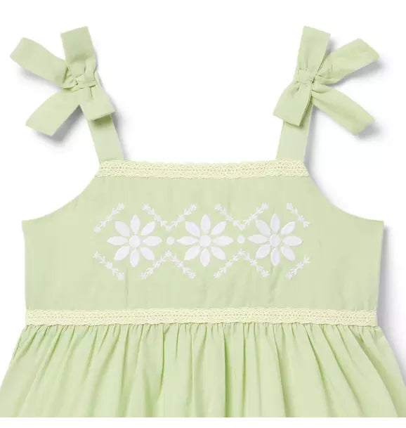 Embroidered Floral Bow Dress